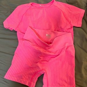 Womens pink matching athletic set